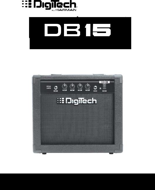 DigiTech DB15 Owner’s Manual