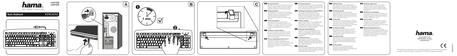 Hama K210, K212 User Manual