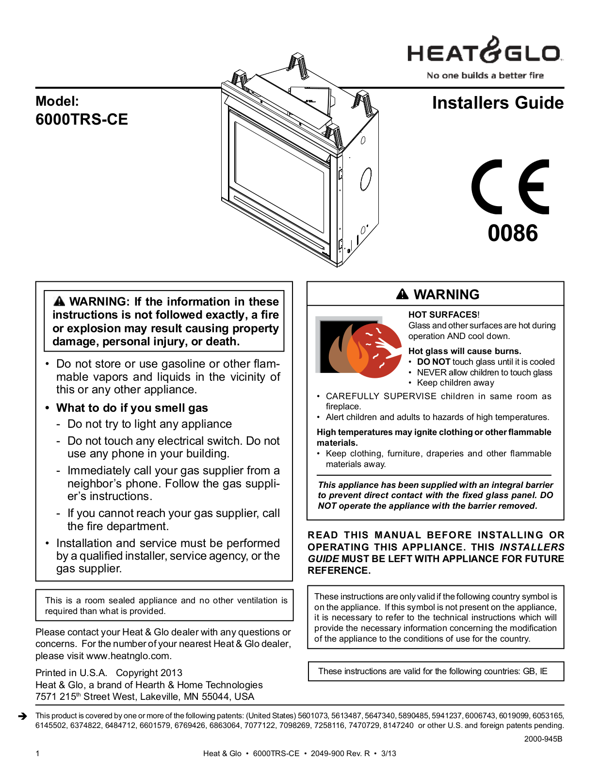 Heat & Glo 6000TRS-CE User Manual