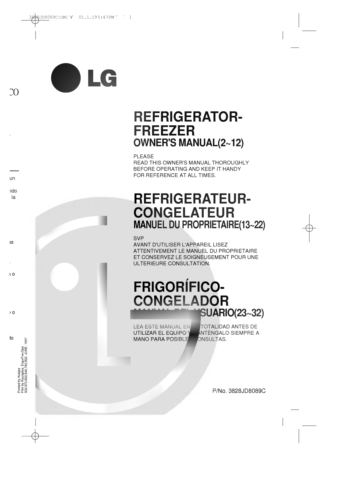 LG GR-532TT Owner's Manual