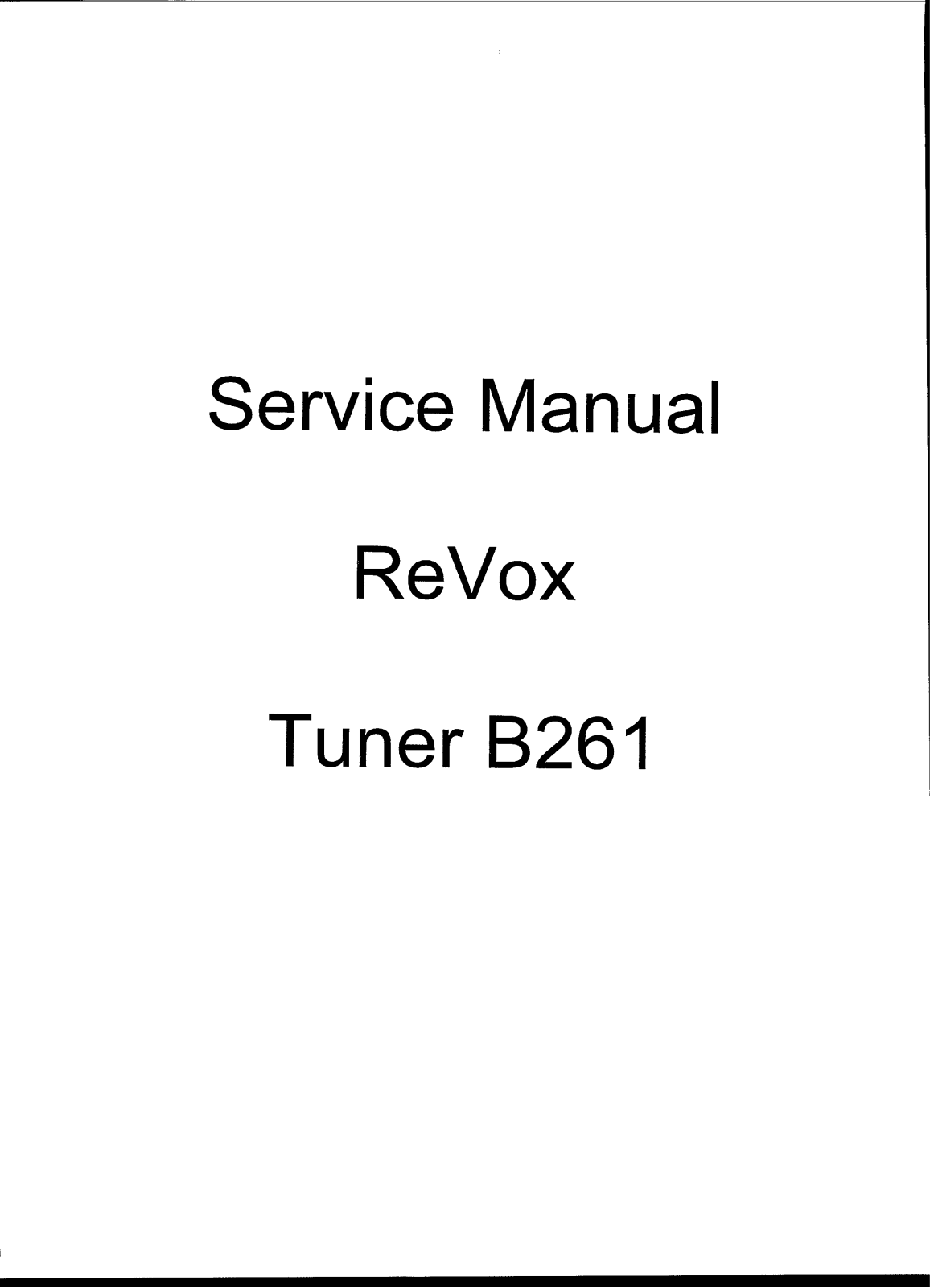 Revox B-261 Service manual