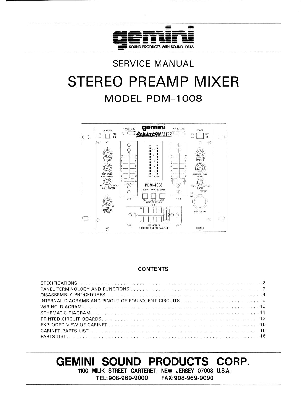 Gemini PDM-1008 User Manual