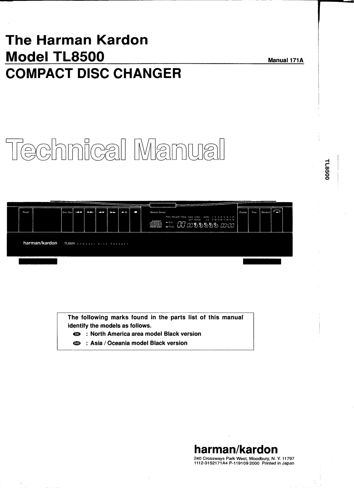 Harman Kardon TL-8500 Service manual