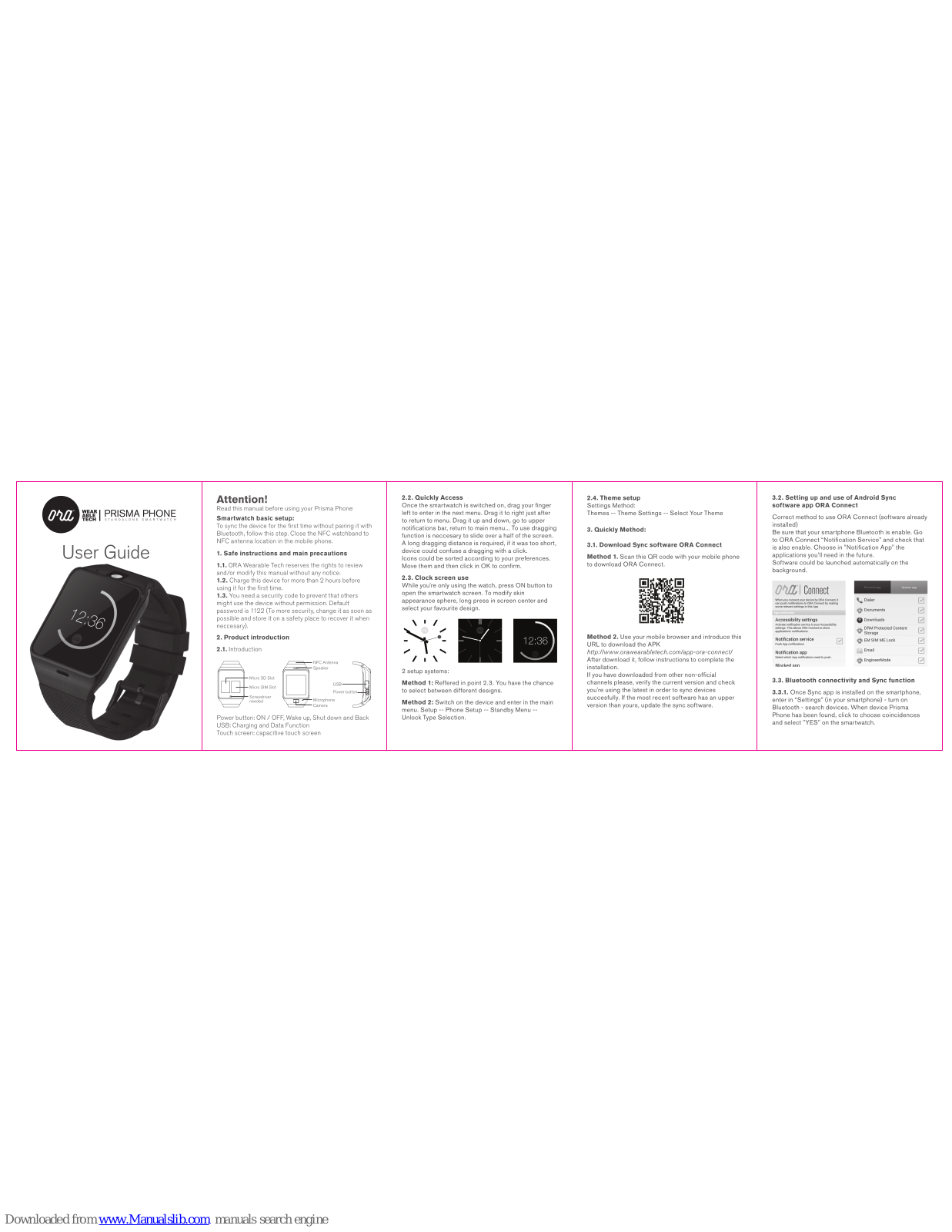Ora Wearable Tech Prisma Phone User Manual - ManualMachine.com