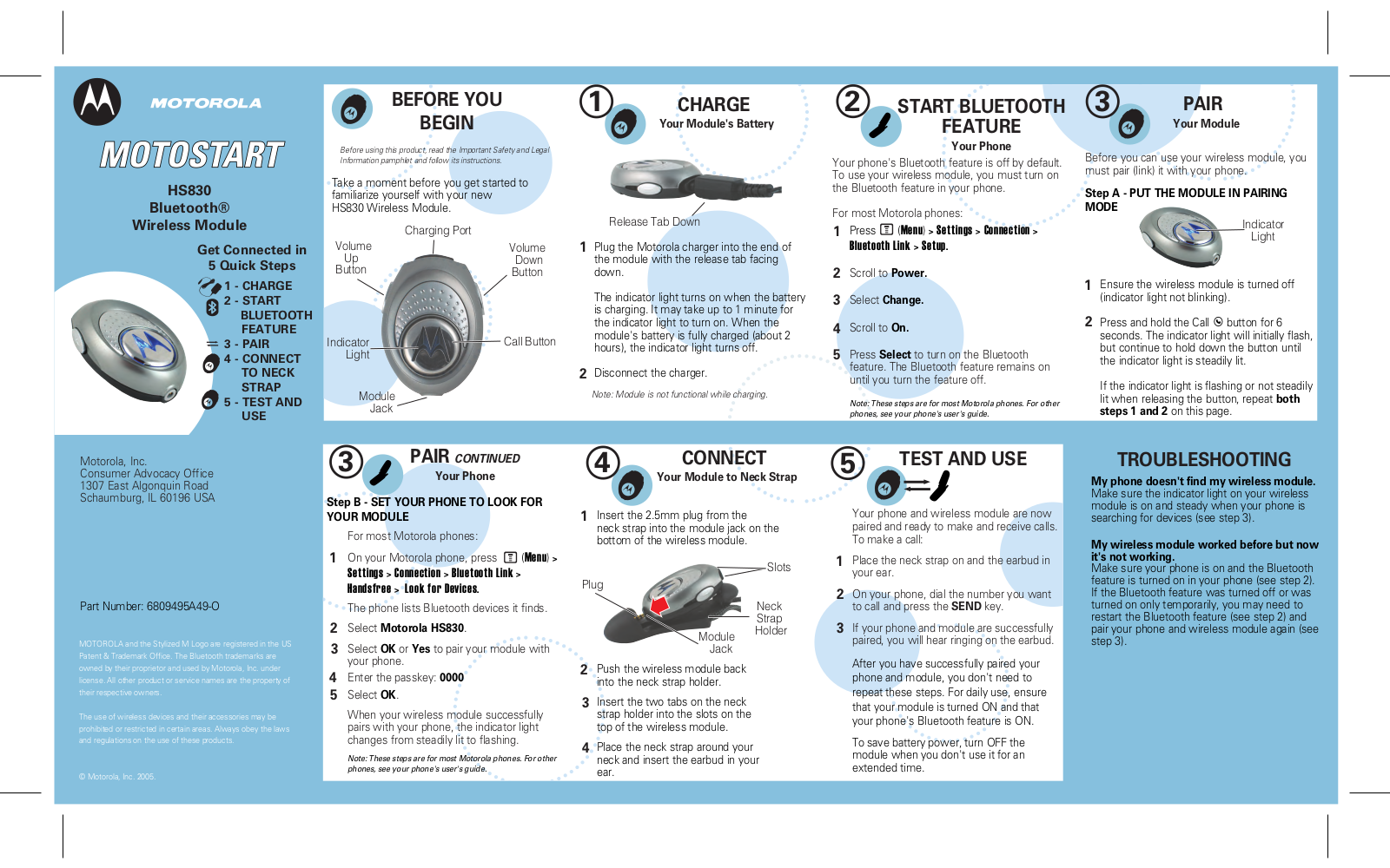 Motorola QG-HS830 user Manual