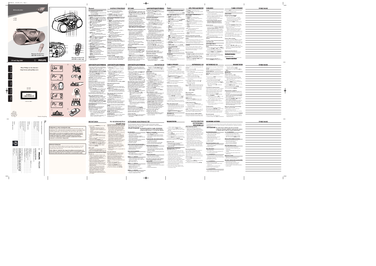 Philips AZ1505 User Manual