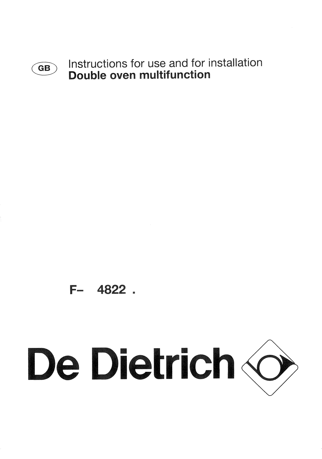 De dietrich FM4822U2, FW4822U1, FX4822U1 User Manual