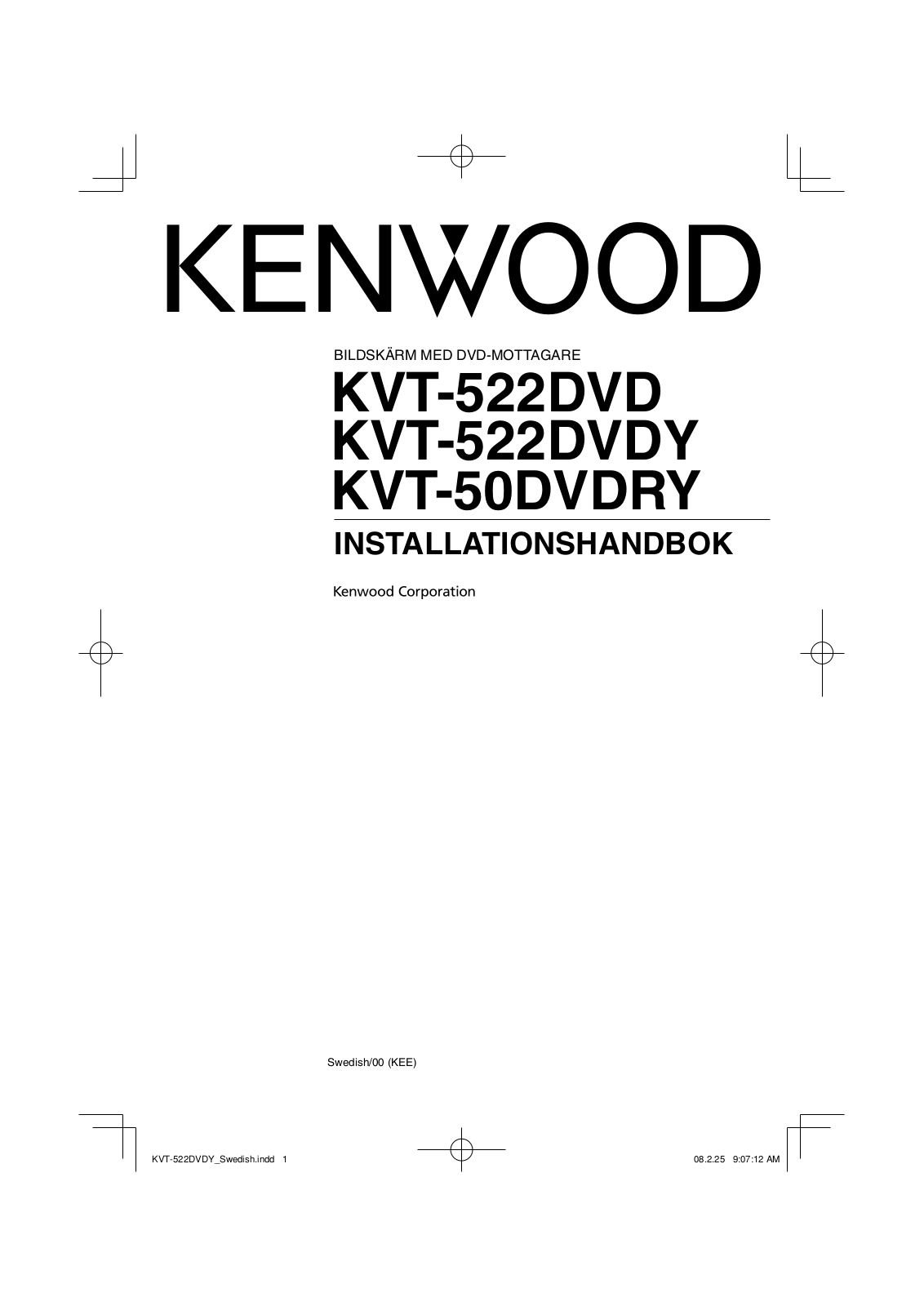 Kenwood KVT-522DVDY, KVT-522DVD, KVT-50DVDRY User Manual