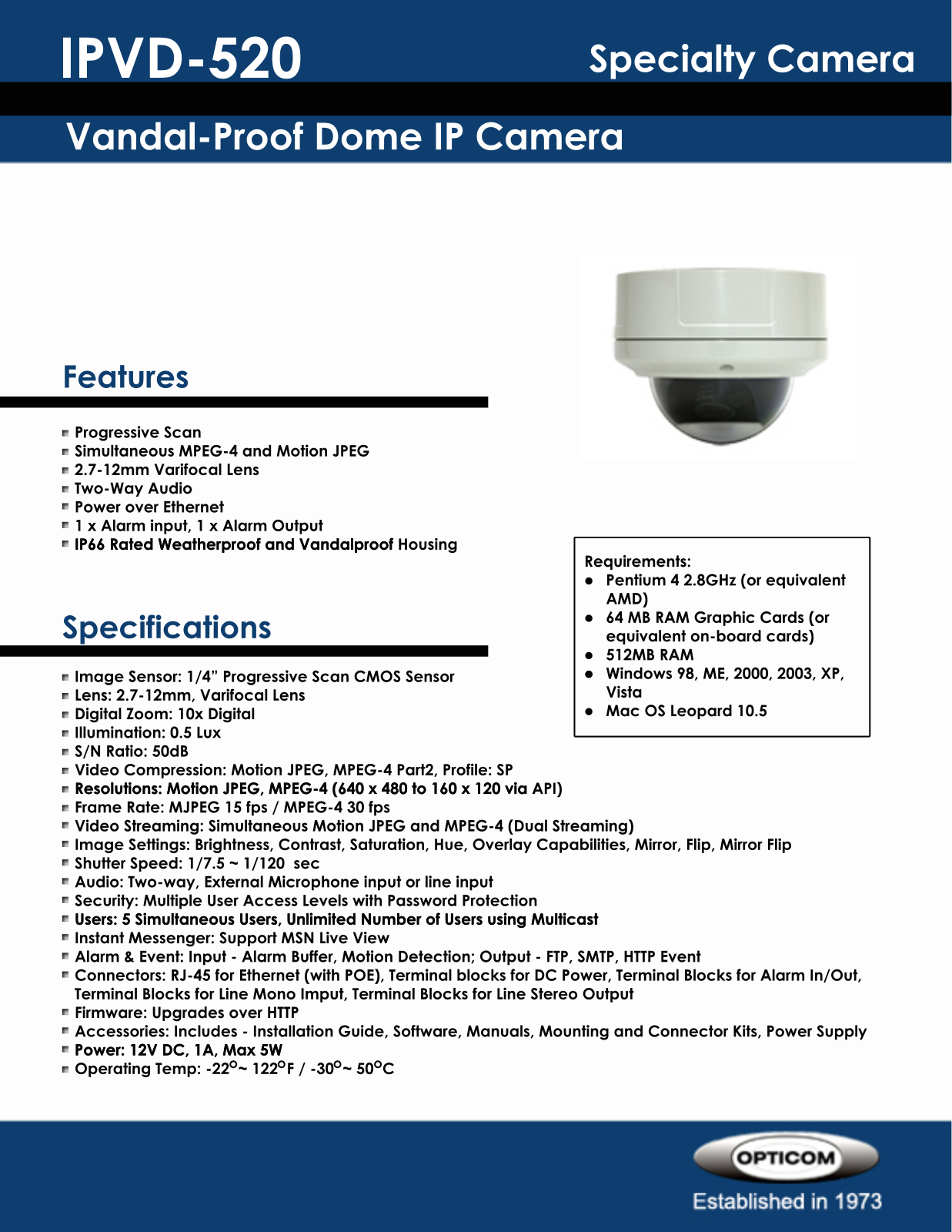 Opticom IPVD-520 DATASHEET - ManualMachine.com