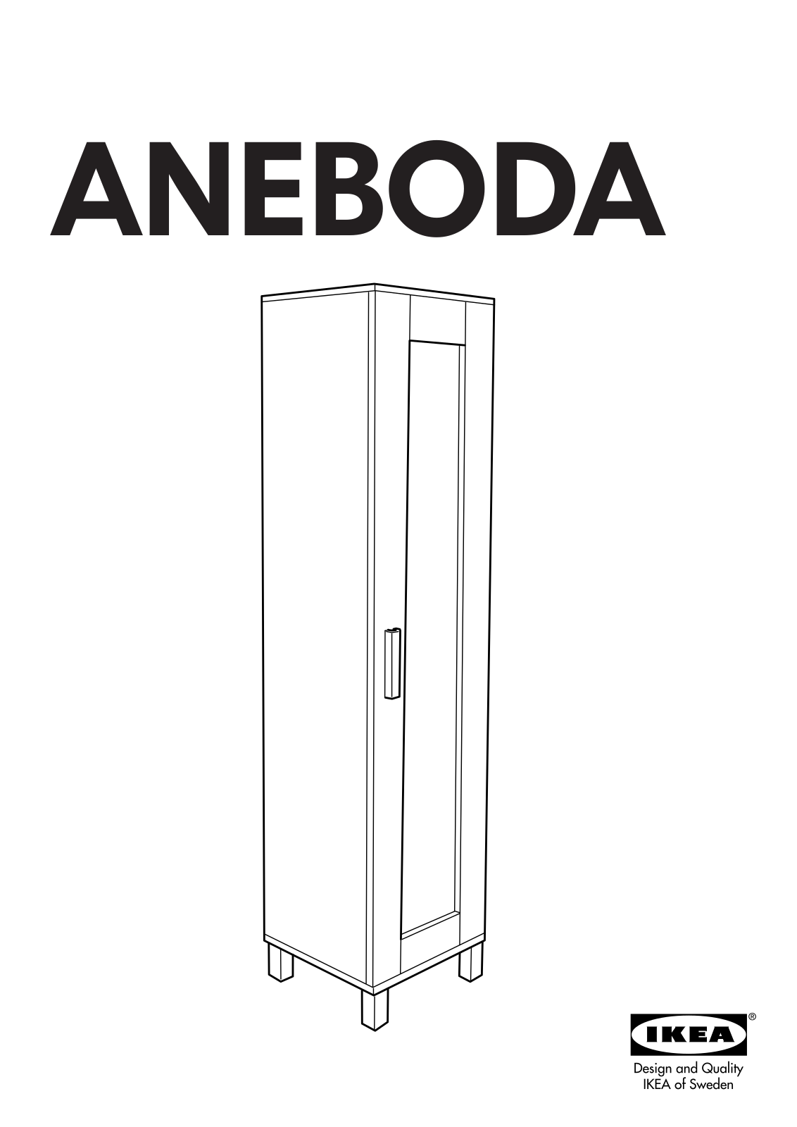 IKEA ANEBODA WARDROBE 15 3-4X70 7-8 WHT Assembly Instruction