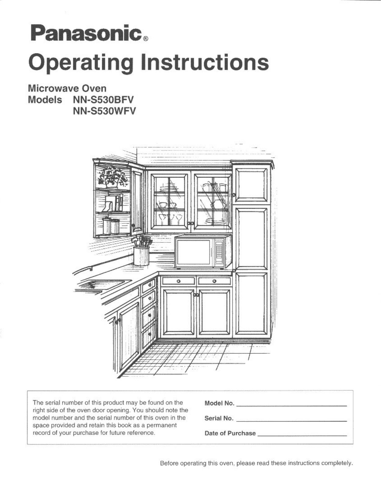 Panasonic NN-S530BFV, NN-S530WFV User Manual