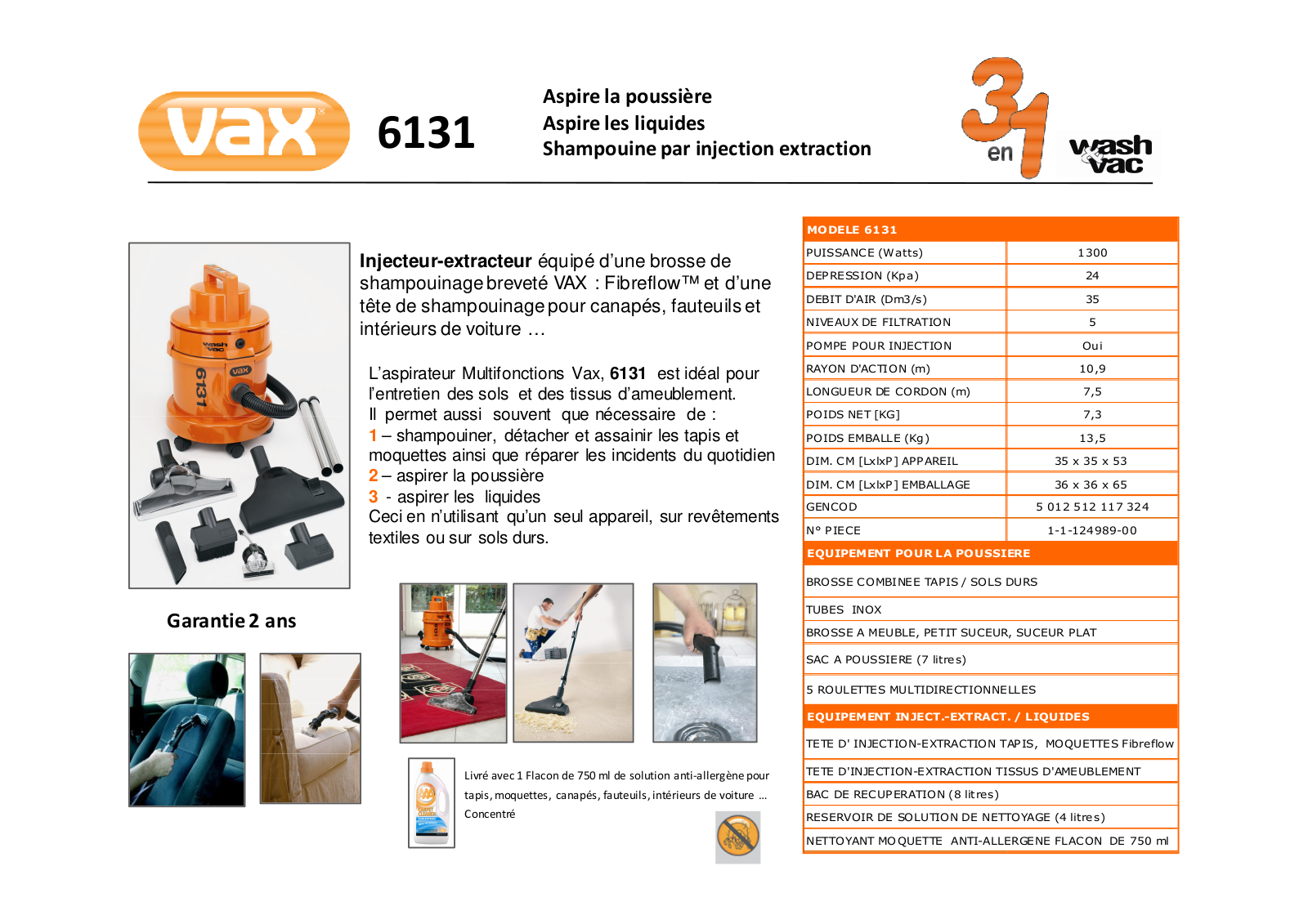 VAX 6131 product sheet