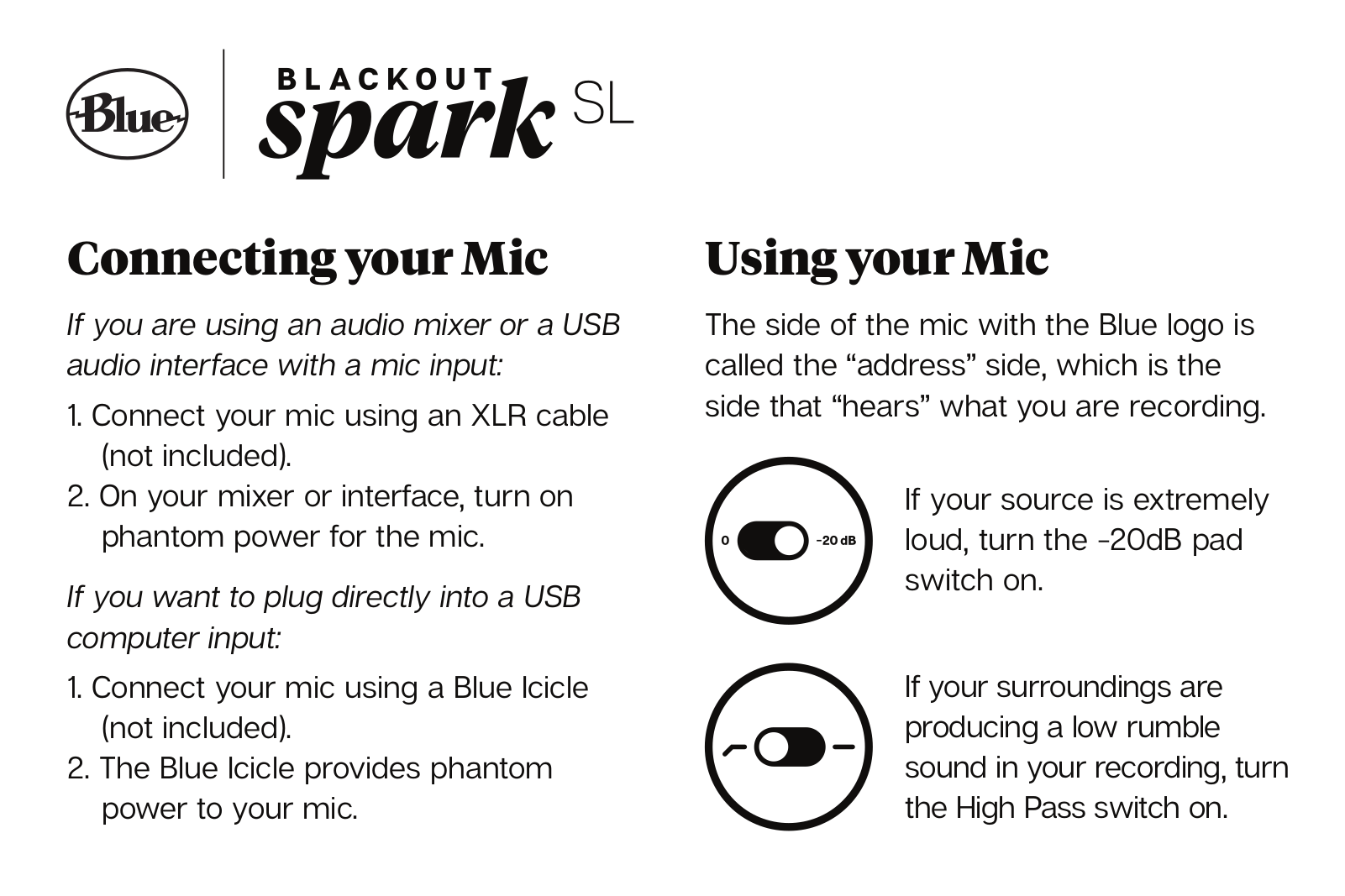 Blue Blackout Spark SL User Manual