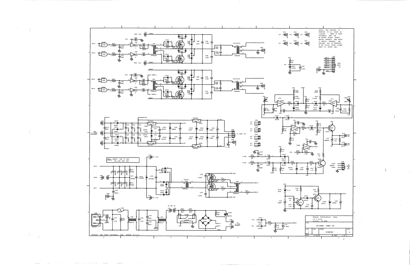 Peavey DPC-1400X Schematic