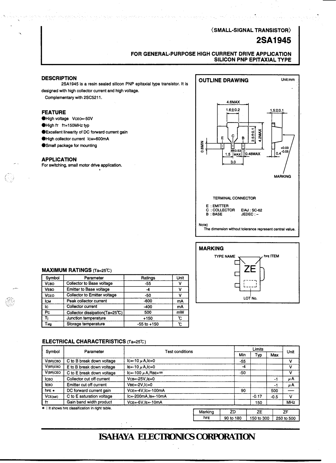 Datasheet 2sa1945 Datasheet - ManualMachine.com