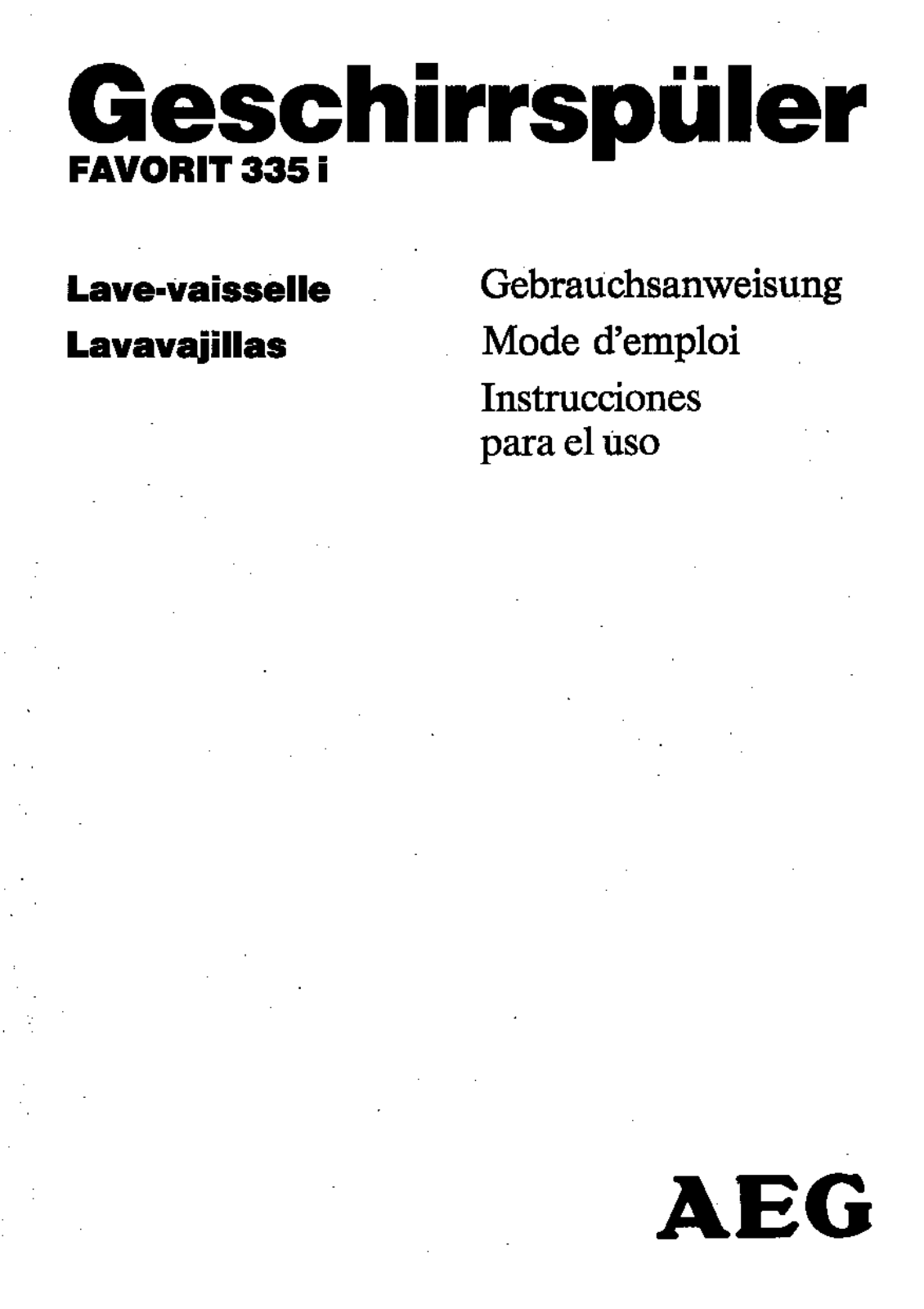 Aeg 335I User Manual