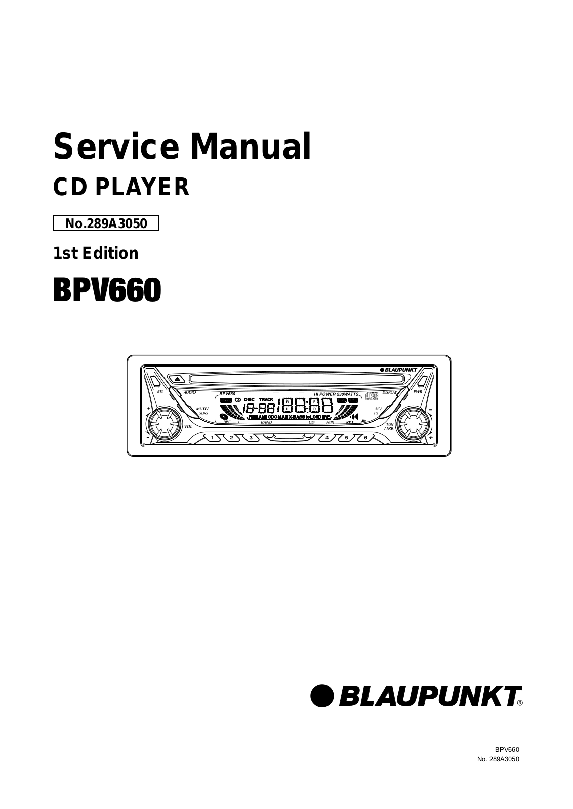 Blaupunkt BPV-660 Service Manual