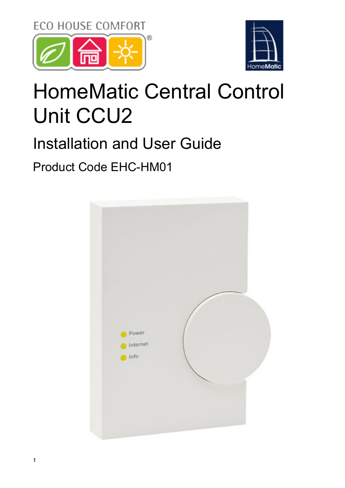 HomeMatic CCU2 Installation And User Manual