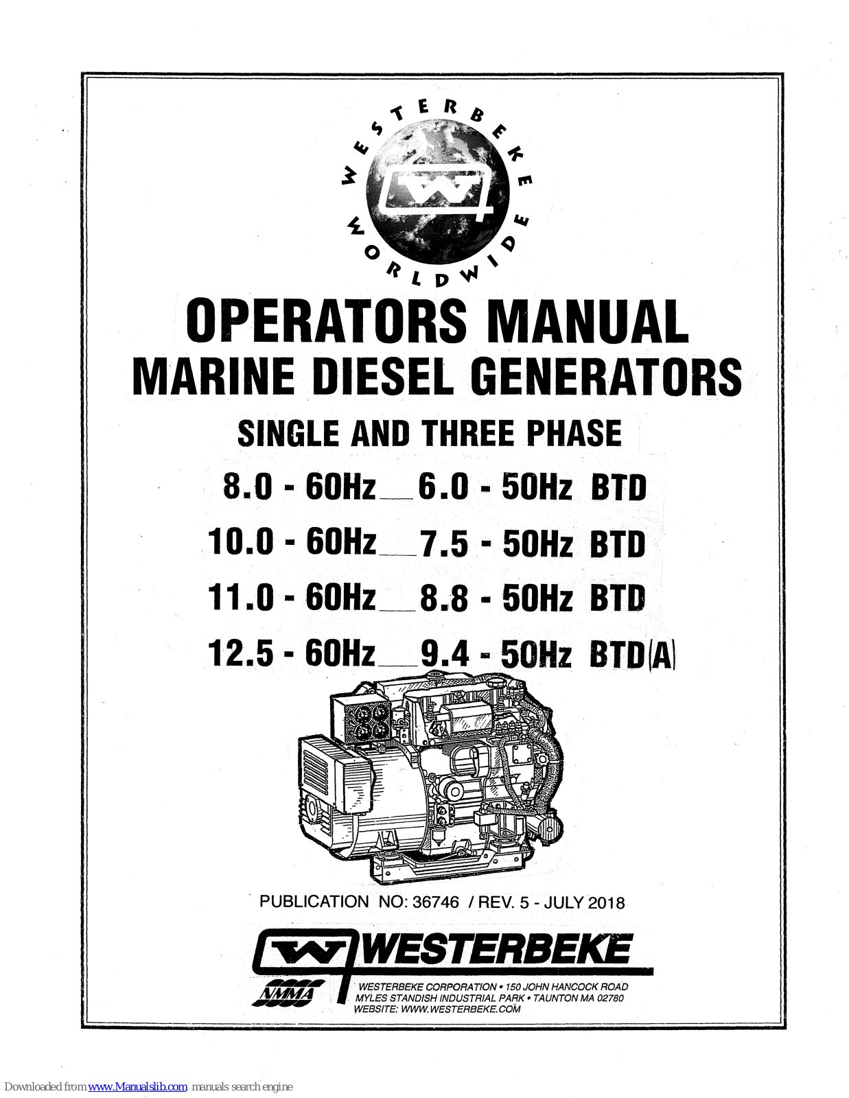 Westerbeke 8.0 BTD, 6.0 BTD, 8.8 BTD, 12.5 BTD, 9.4 BTD Operator's Manual - ManualMachine.com