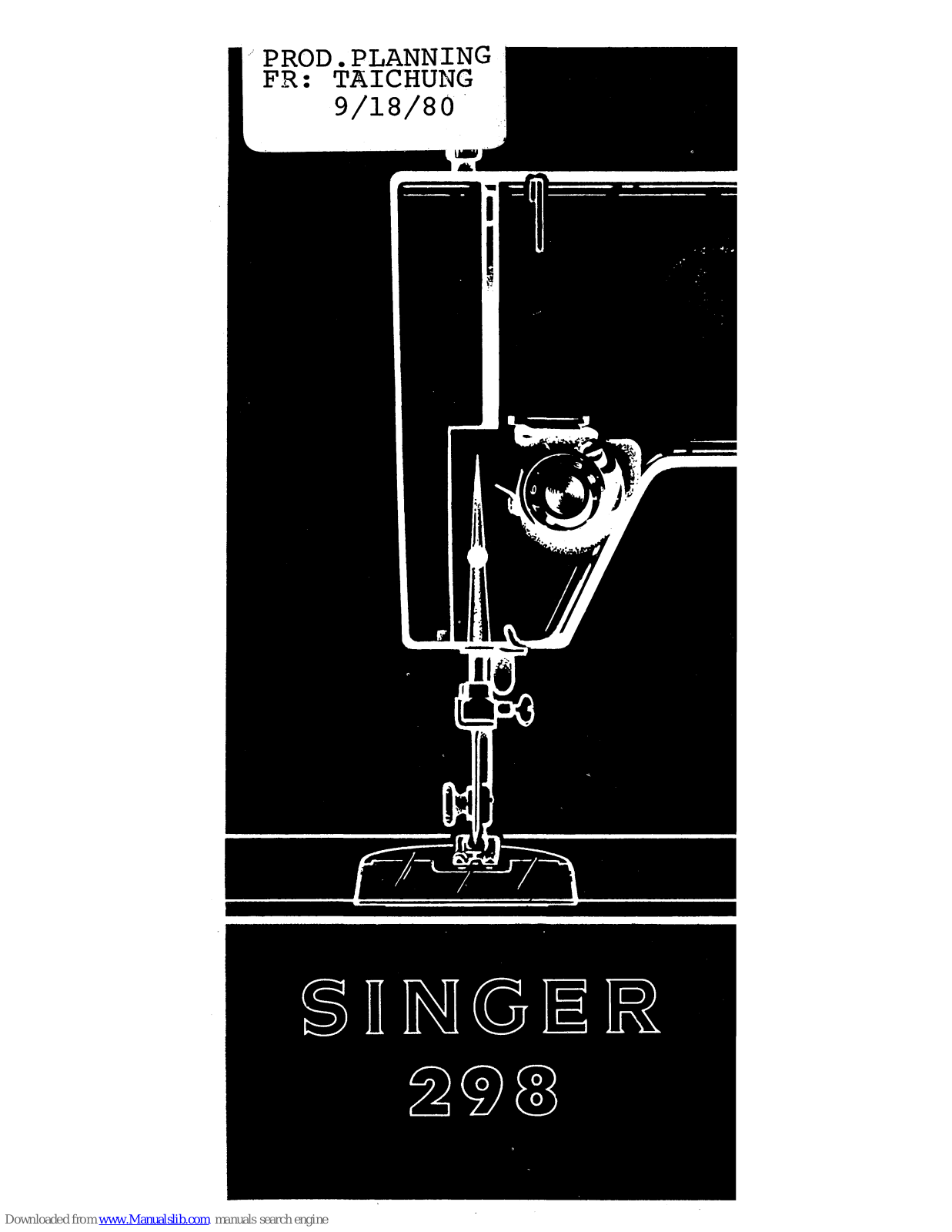 Singer 298 User Manual