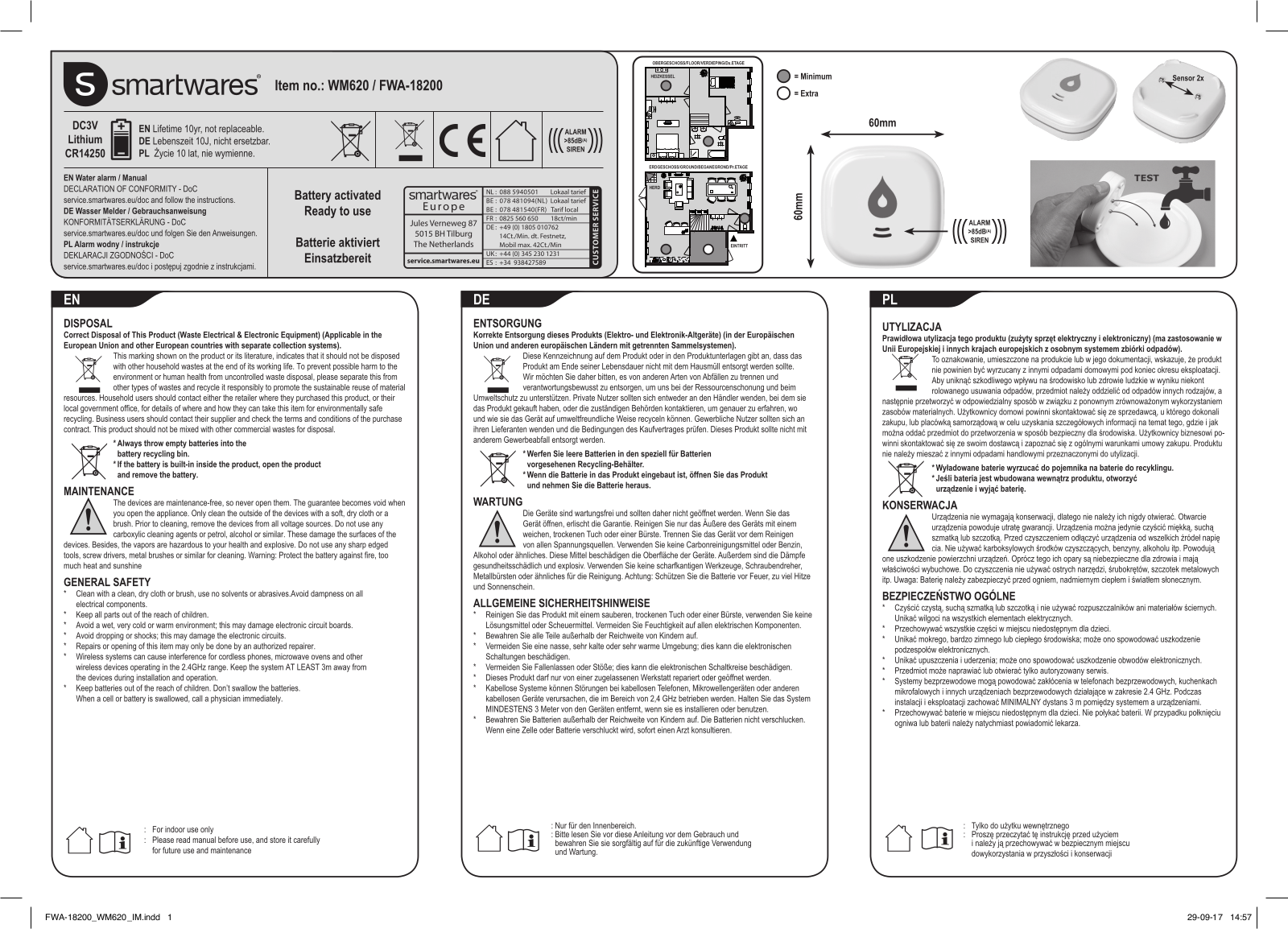 Smartwares WM620 User Manual