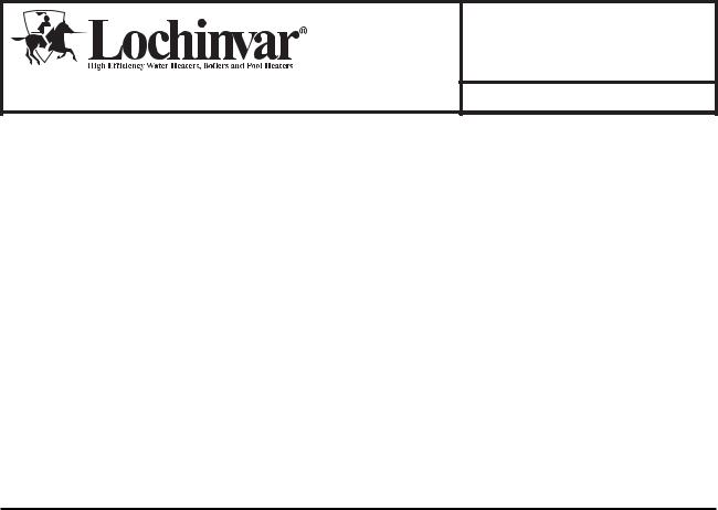 Lochinvar PBN1500 Manual
