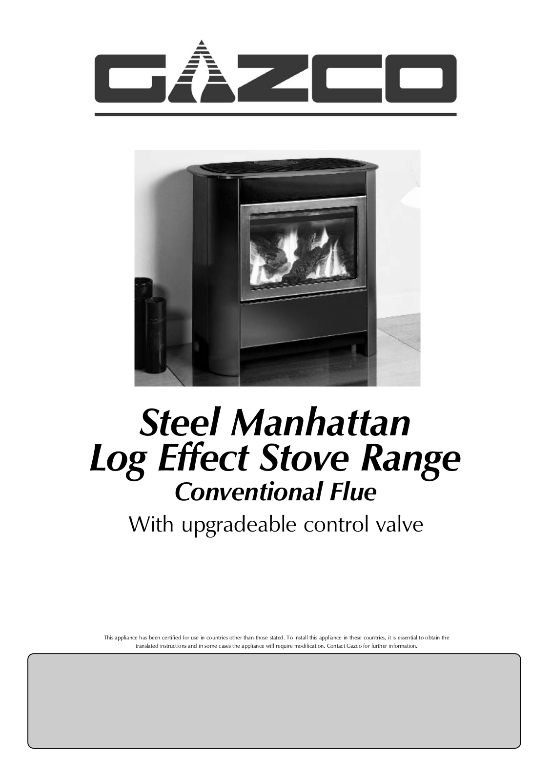 Stovax Steel Manhattan Log Effect Stove Range User Manual