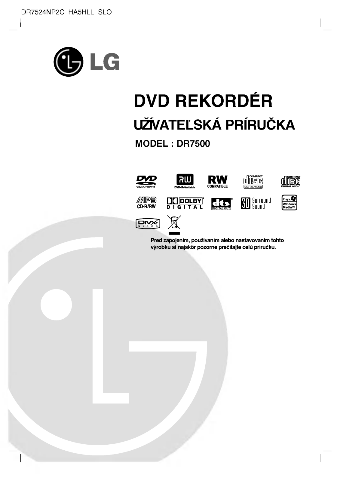 LG DR7524NP2C User manual