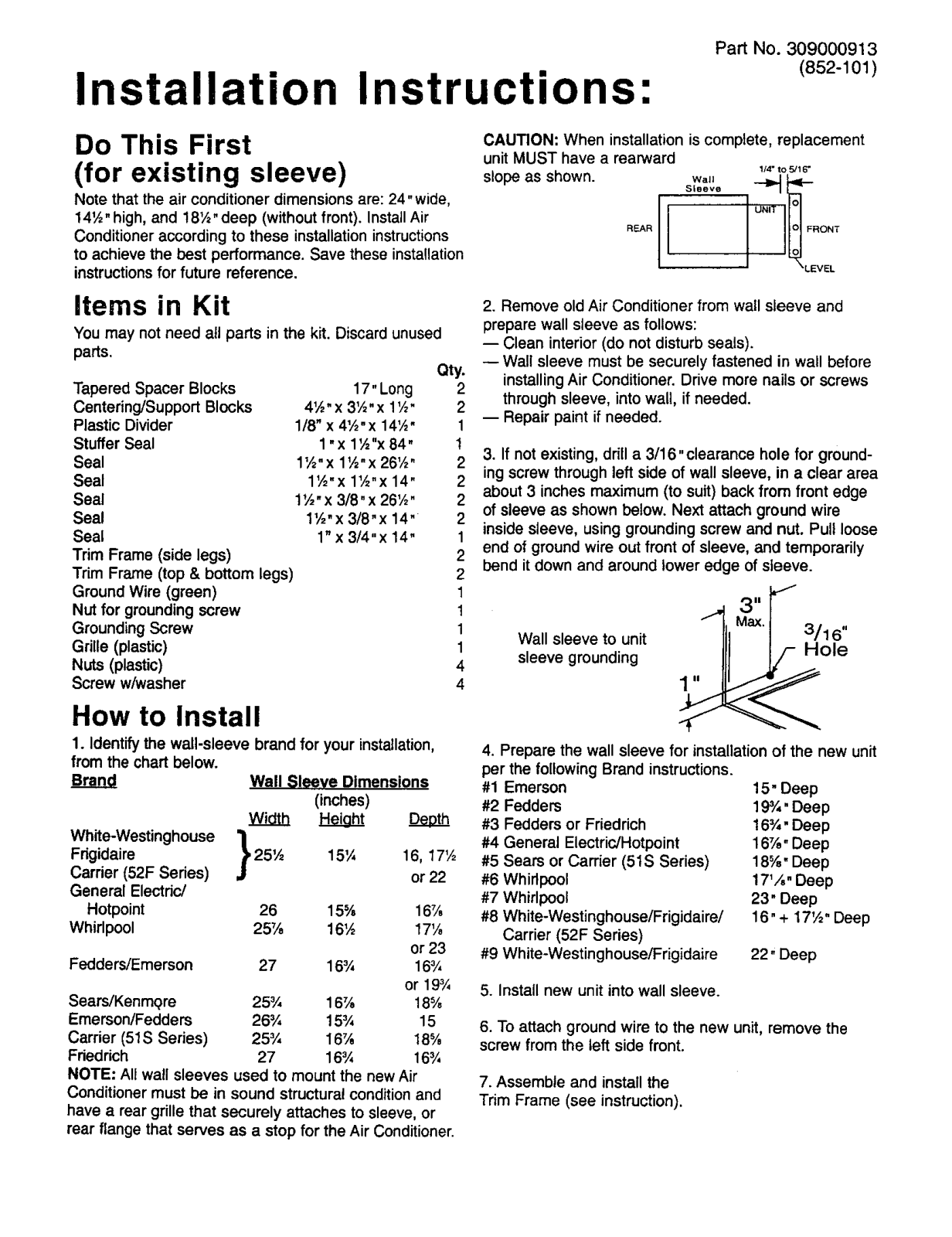 Kenmore 25370083000, 25370083001, 25370093000, 25370093001, 25370103000 Installation Guide - ManualMachine.com