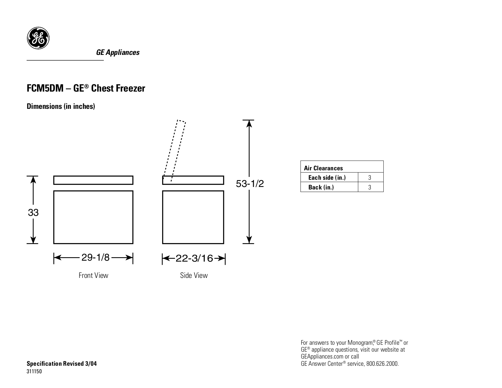 GE FCM5DMWH, FCM5DM, FCM5SM User Manual