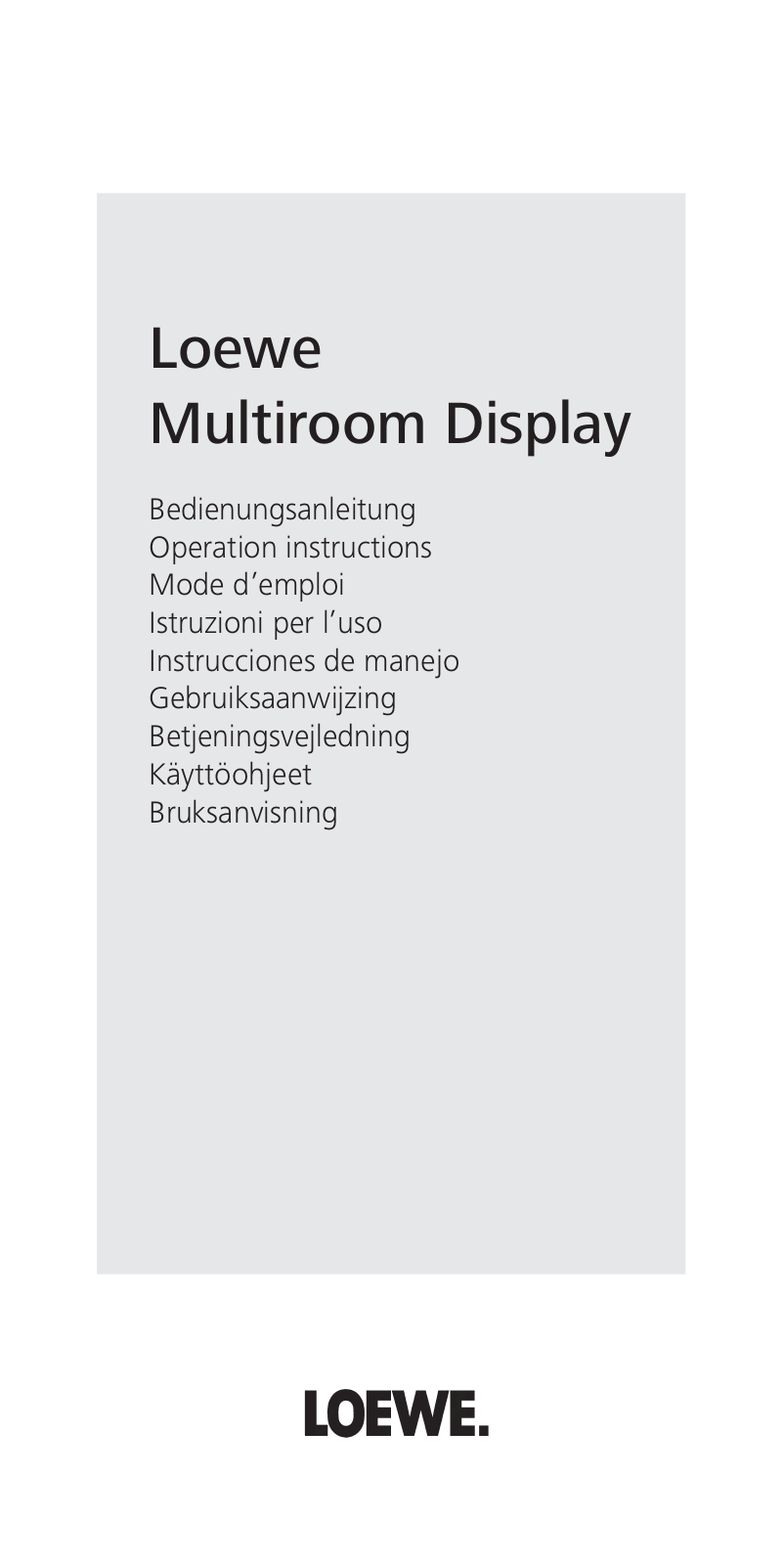 Loewe Multiroom Display User Manual