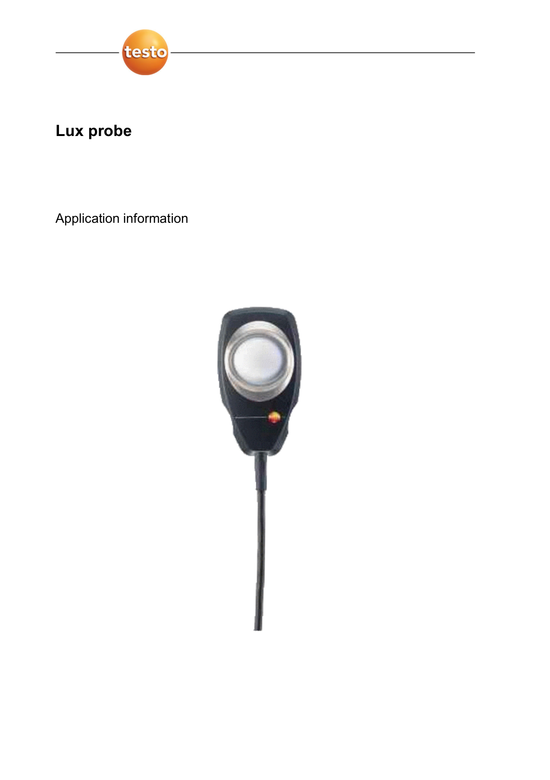 Testo Lux probe Data sheet