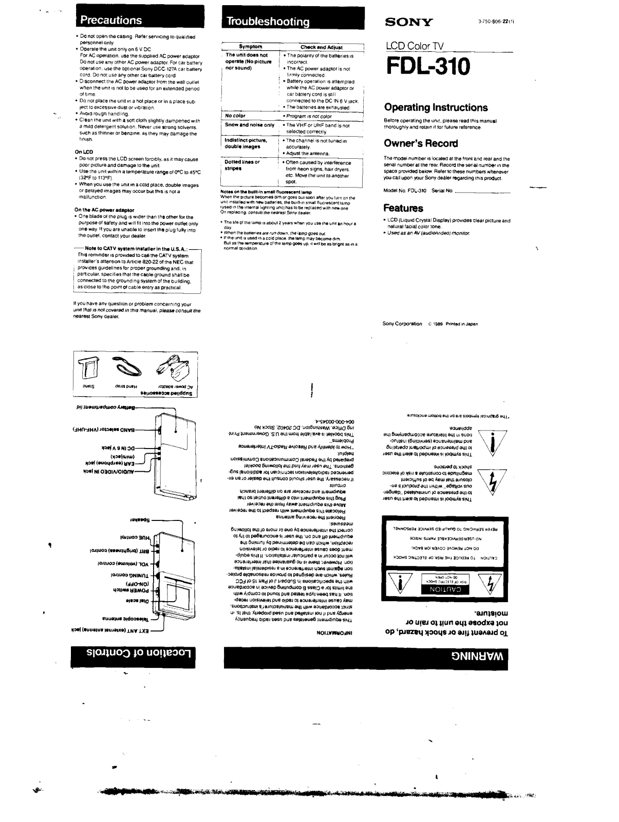 Sony FDL-310 User Manual