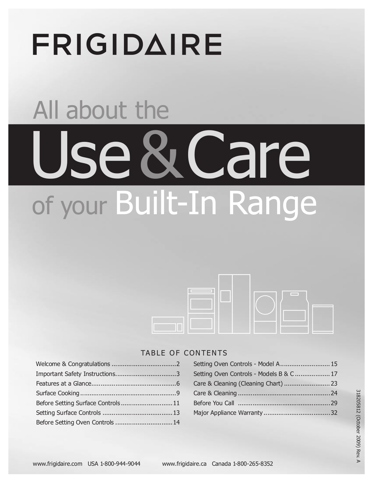 Frigidaire Built-In Range User Manual