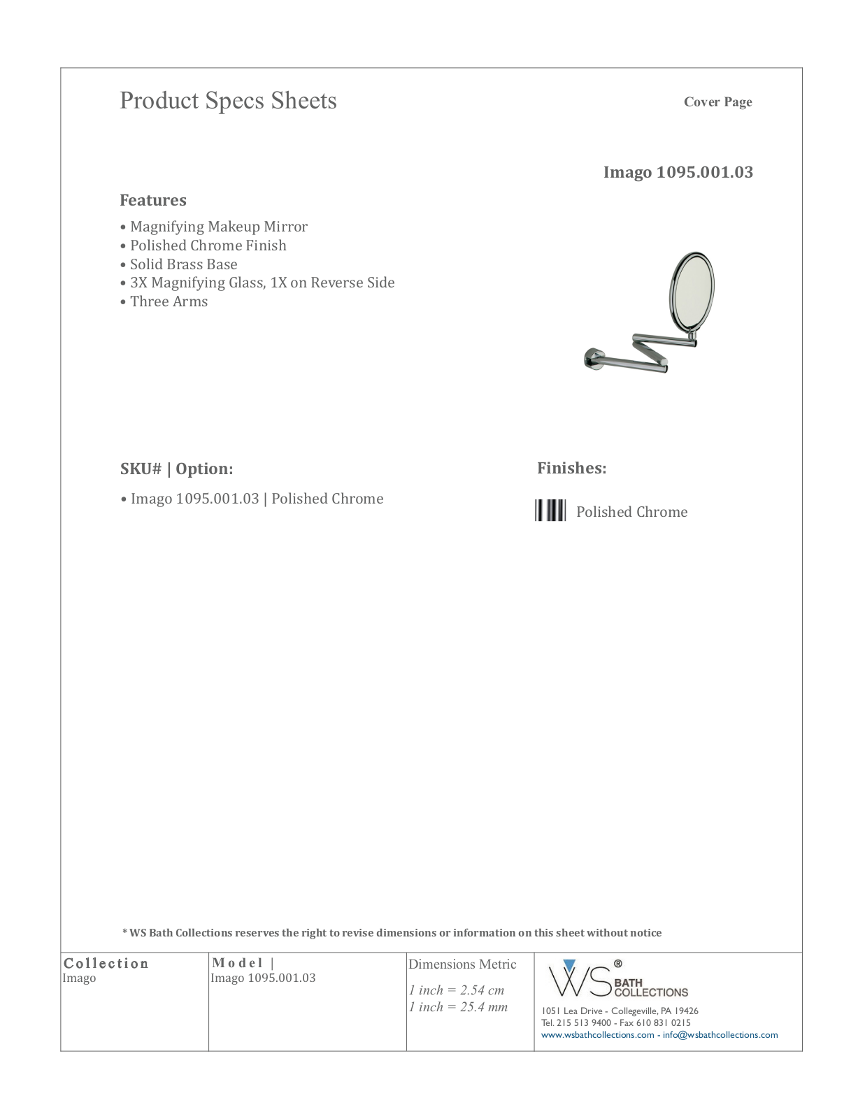 WS Bath Collections WSO3195 Specifications - ManualMachine.com