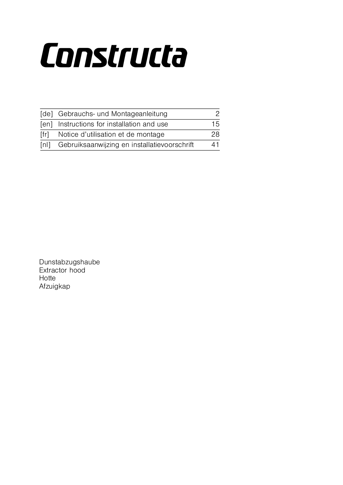 Constructa CD636860 operation manual