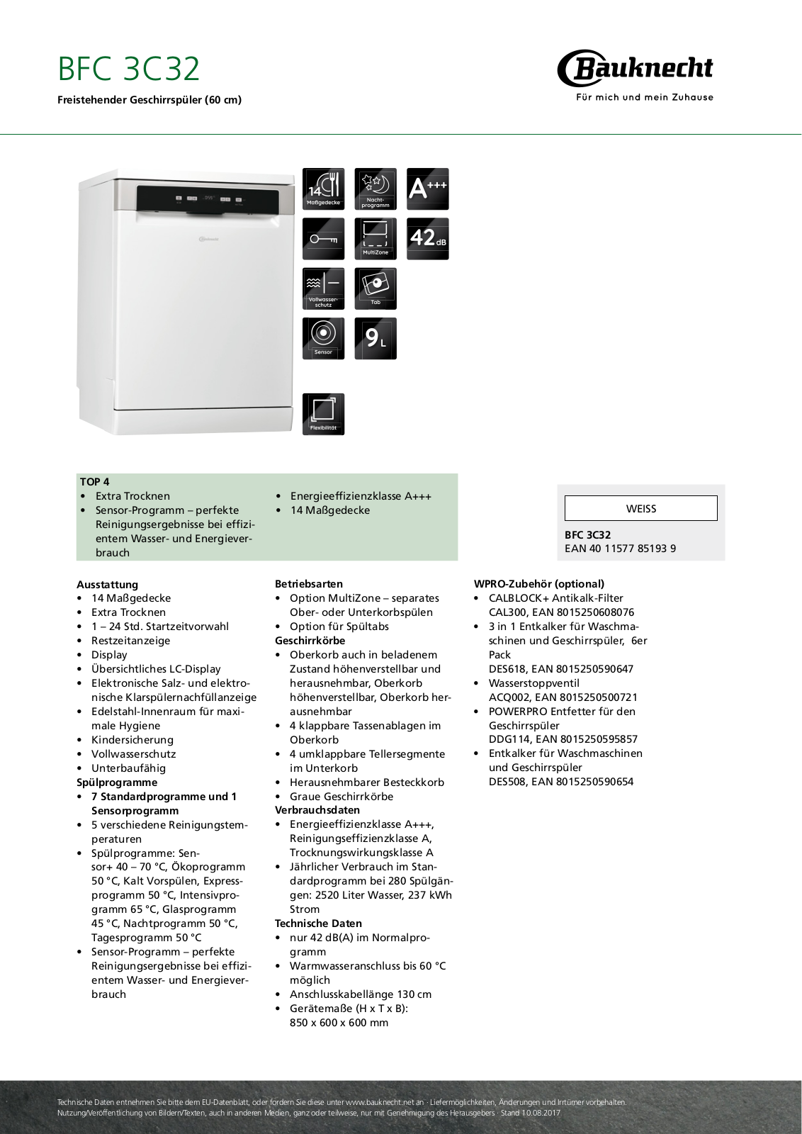 Bauknecht BFC 3C32 User Manual