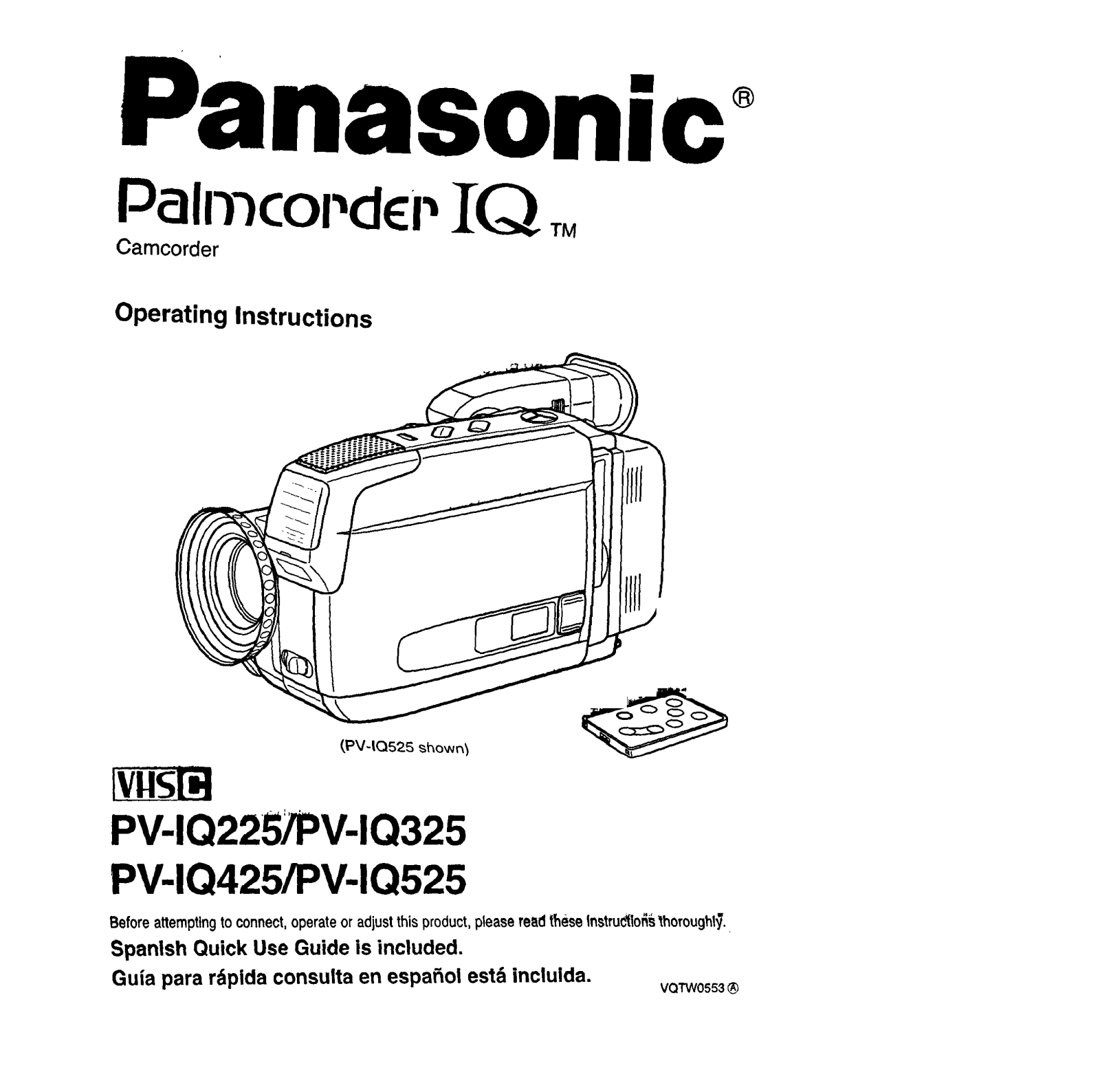 Panasonic PV-IQ525, PV-IQ425, PV-IQ325, PV-IQ225 Owner’s Manual