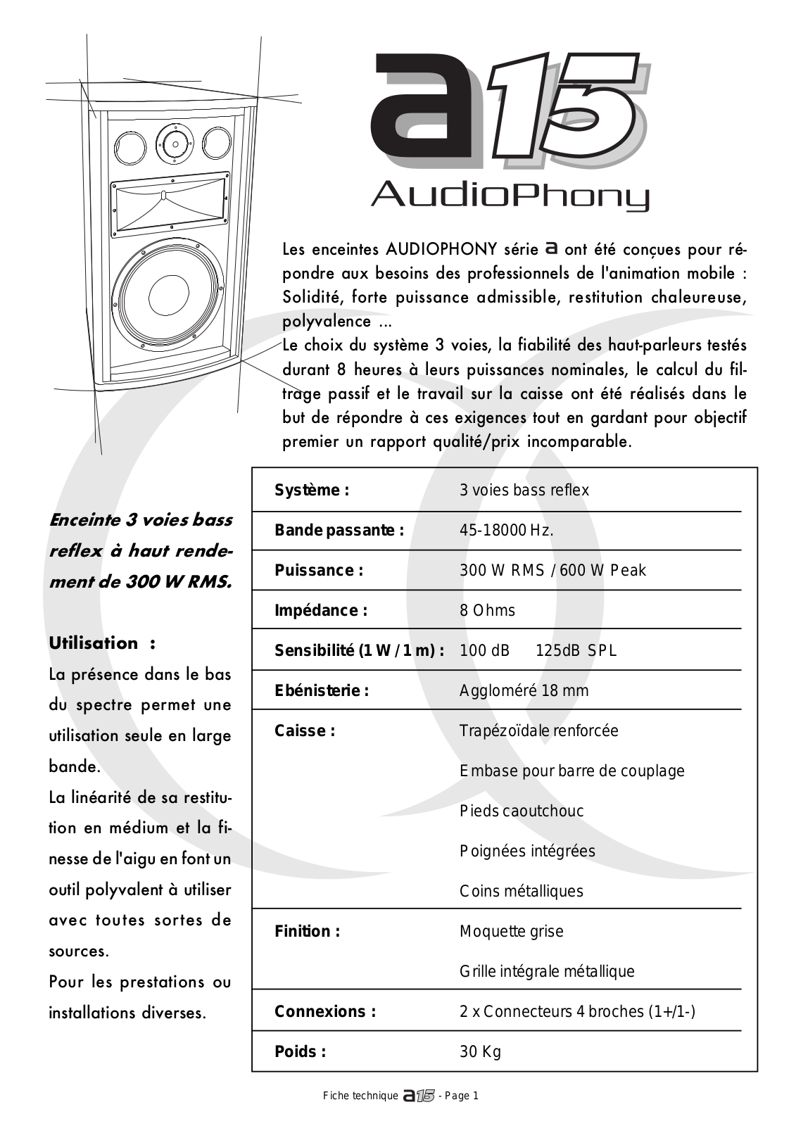 AUDIOPHONY A15 User Manual