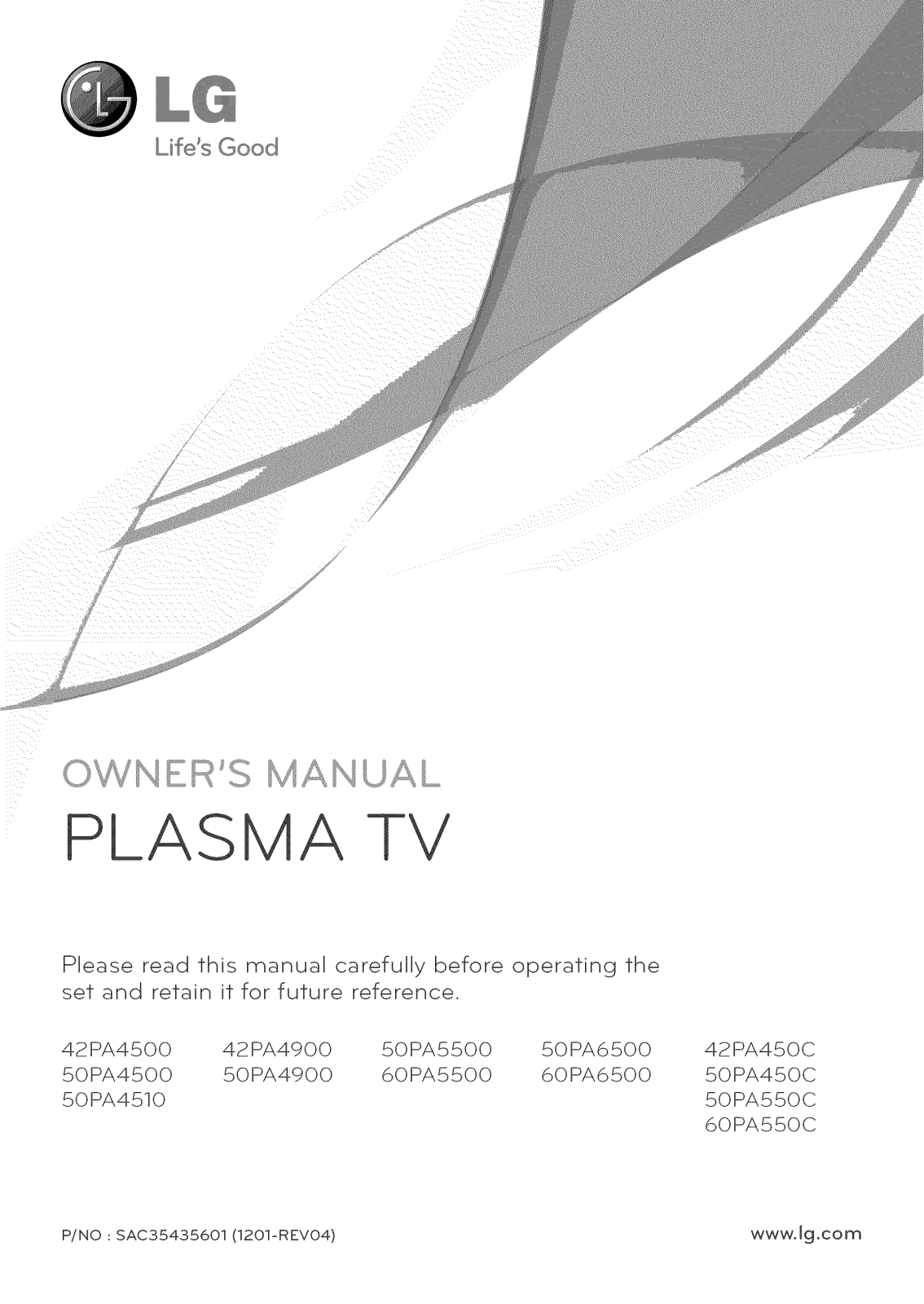 LG 42PA4500-UFAUSLLJR, 42PA4500-UFAUSLLHR Owner’s Manual