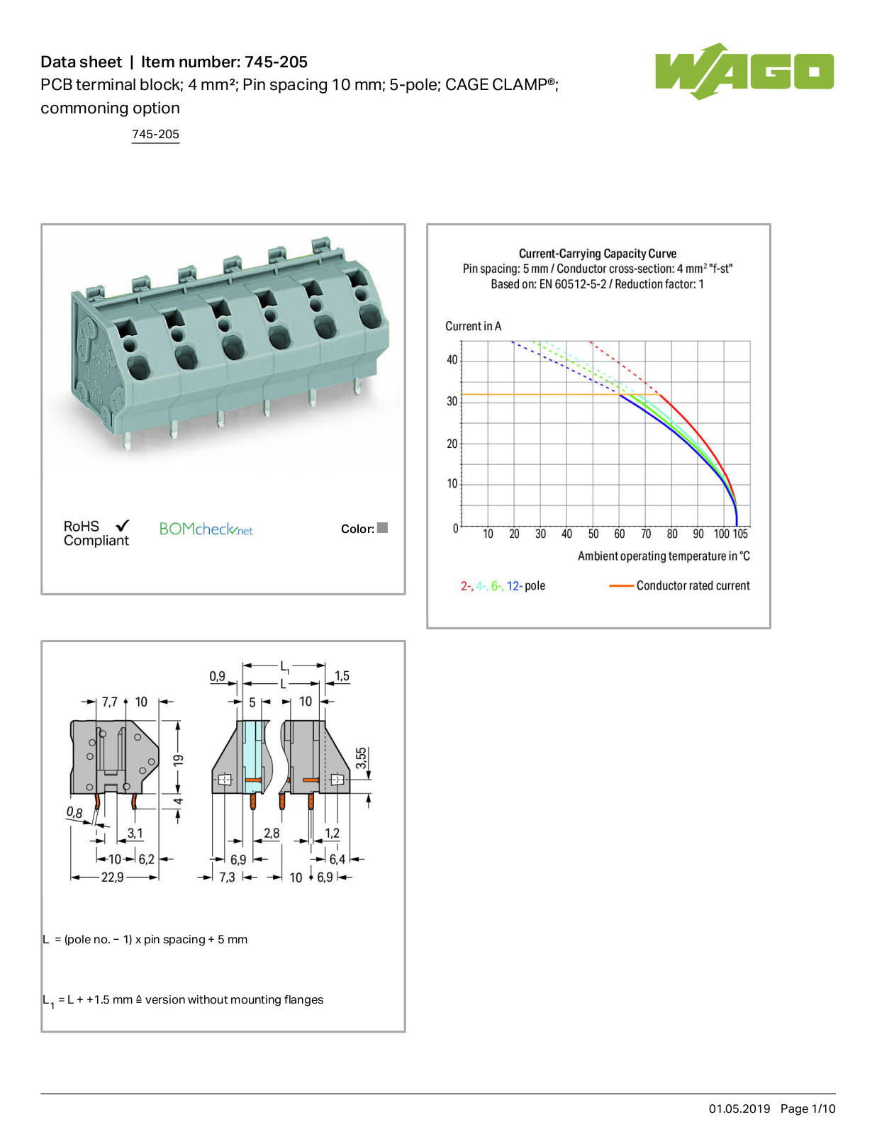 Wago 745-205 Data Sheet