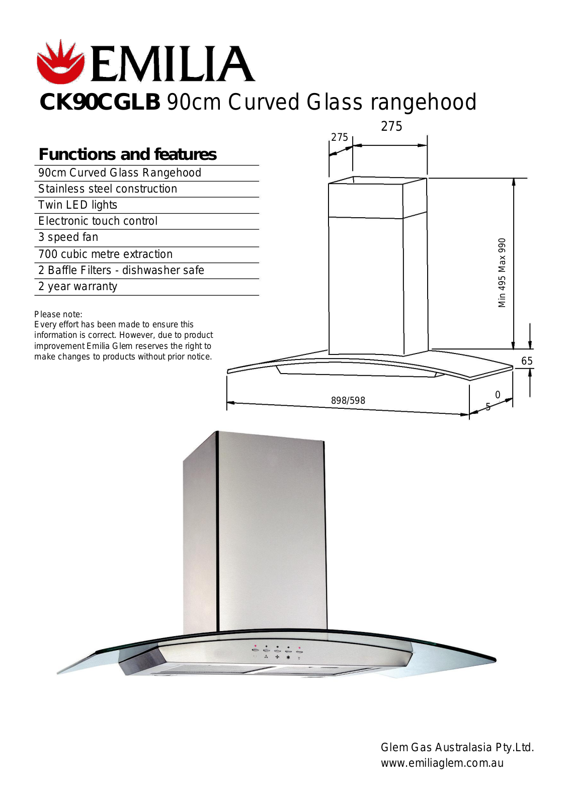 Glem CK90CGLB User Manual