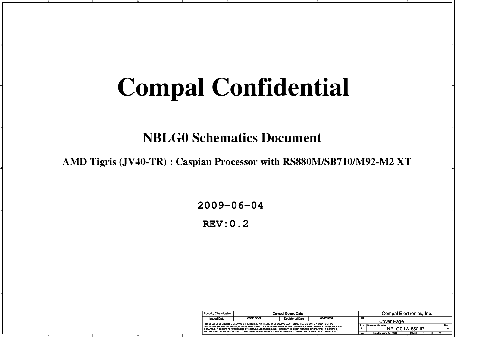 Compal LA-5521P NBLG0, Aspire 4240, Aspire 4535, Aspire 4540, Aspire 4540G Schematic