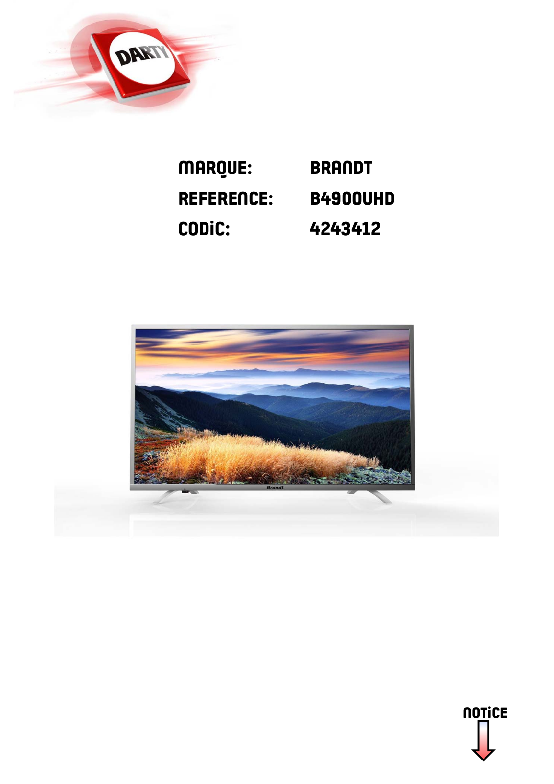 BRANDT B4300UHD, B4900UHD User Manual