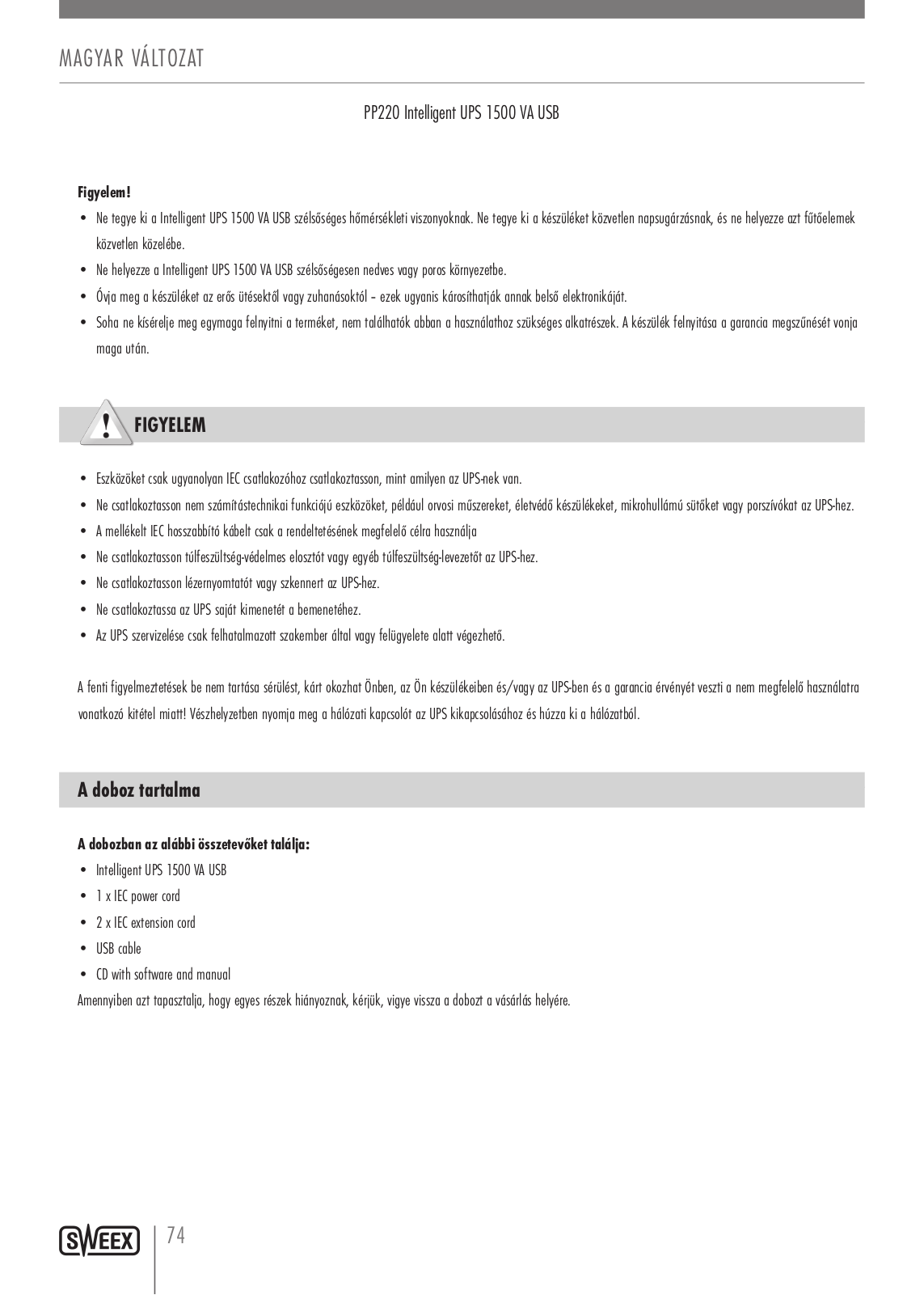 Sweex PP220 User Manual