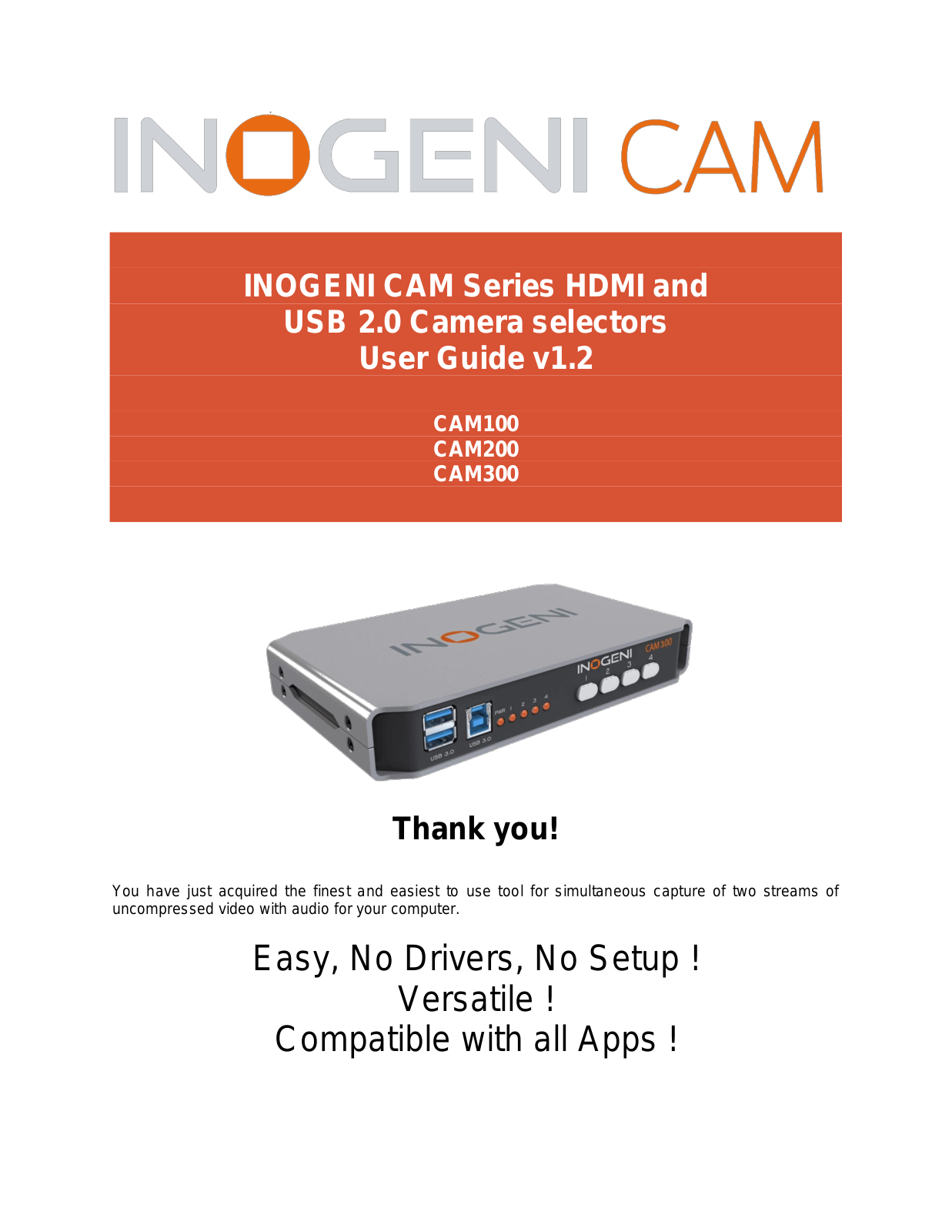 Inogeni CAM100, CAM200, CAM300 User Guide