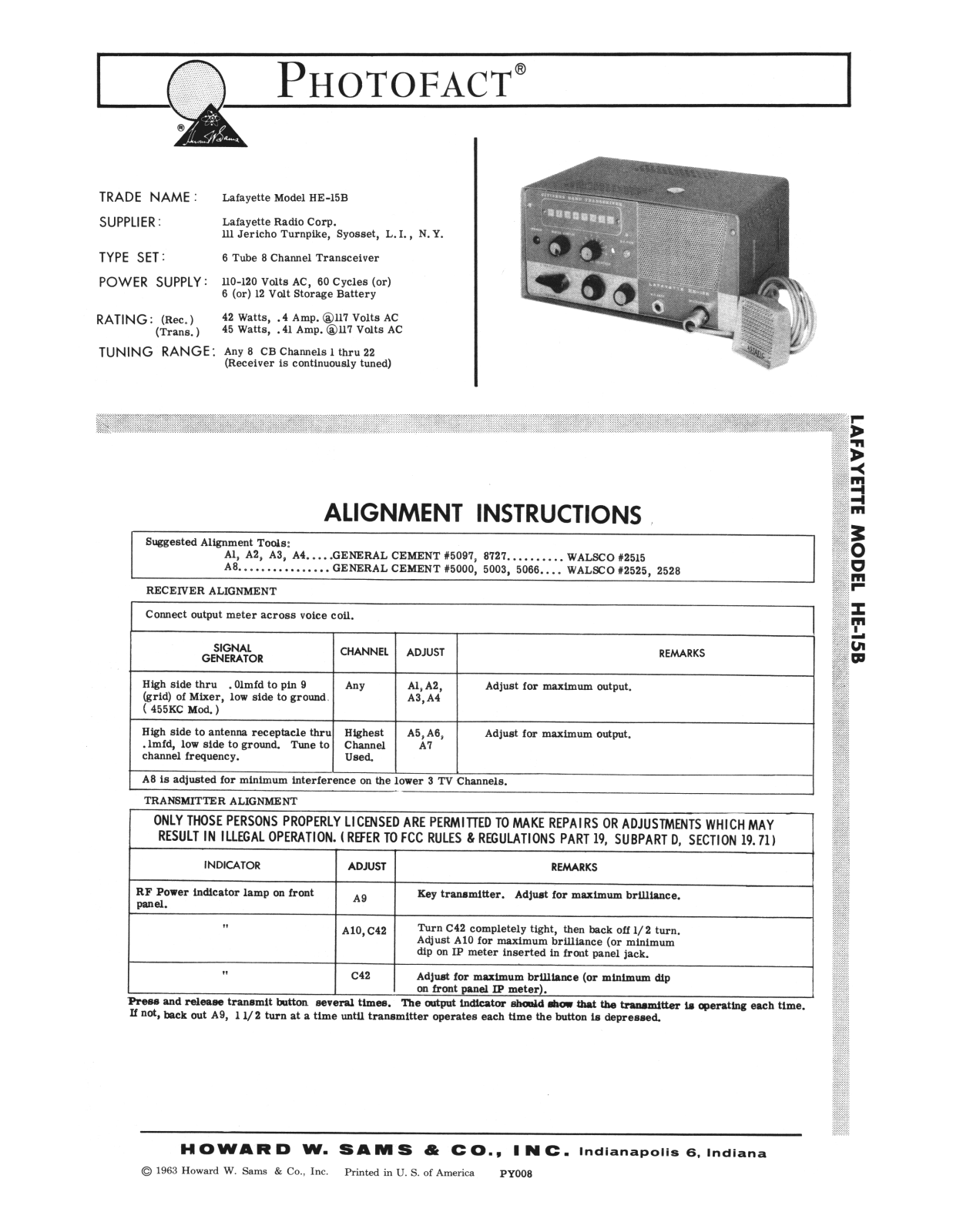 Lafayette HE-15-B Service manual