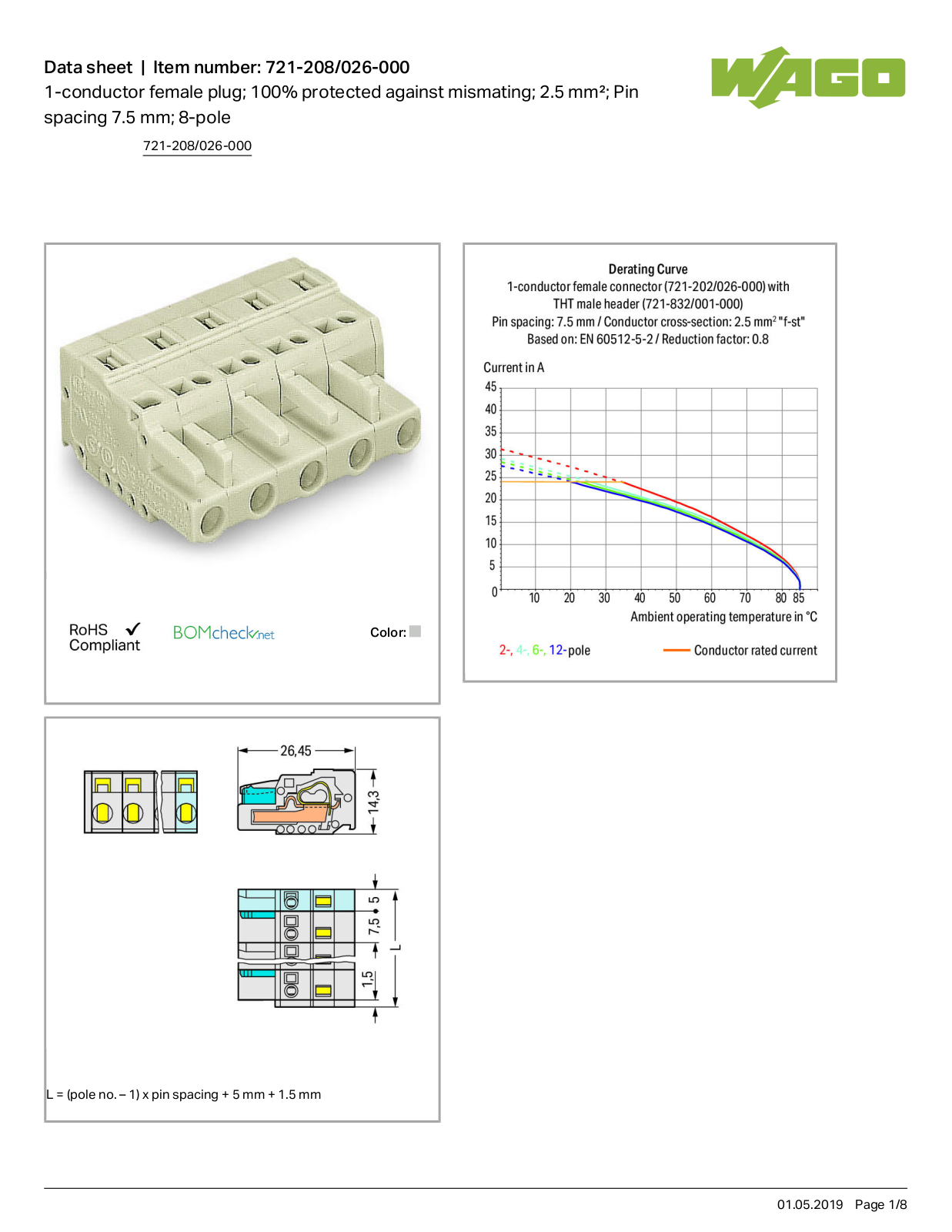 Wago 721-208/026-000 Data Sheet