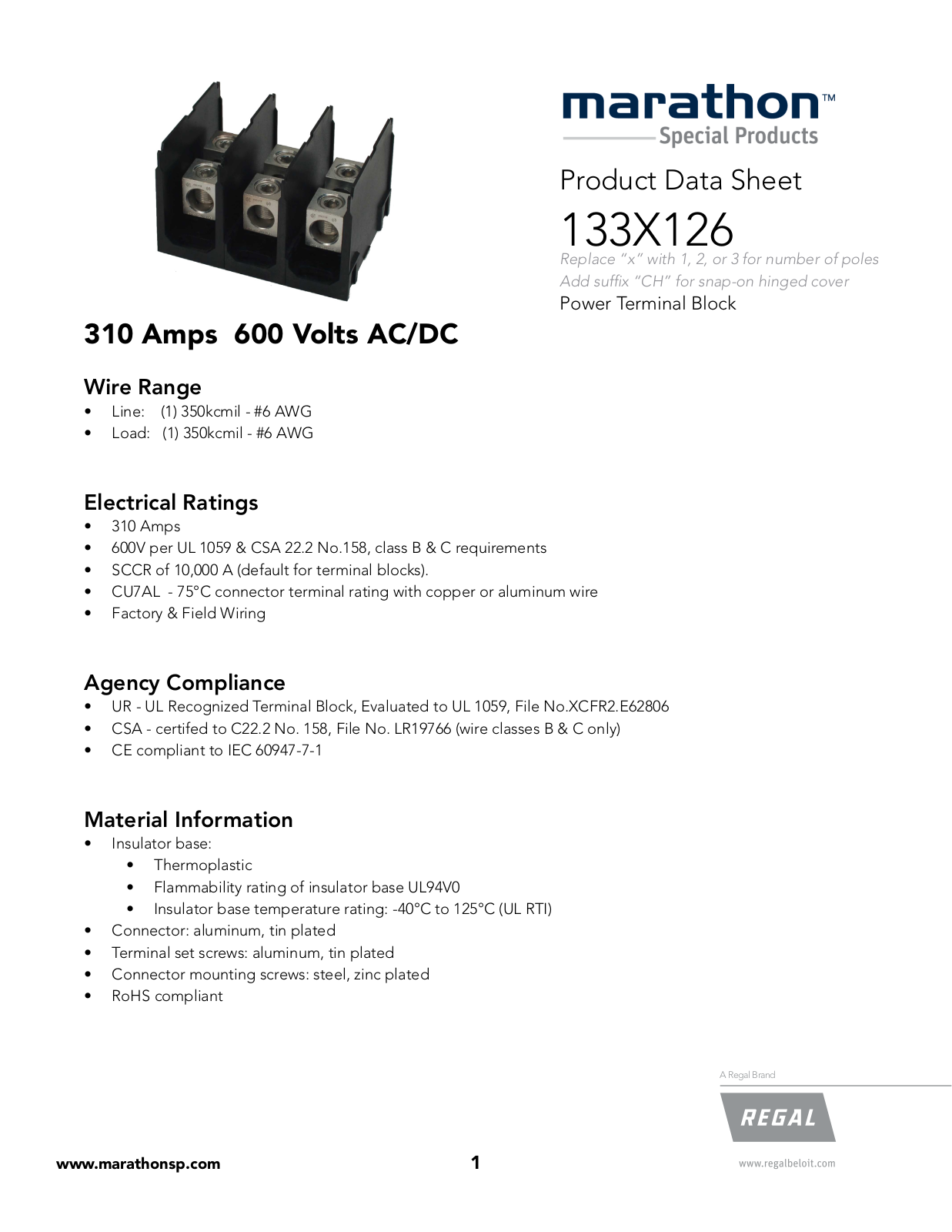 Marathon Special Products 133X126 Data Sheet