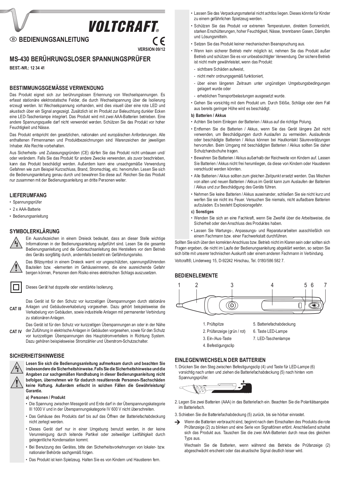 VOLTCRAFT MS-430 User guide